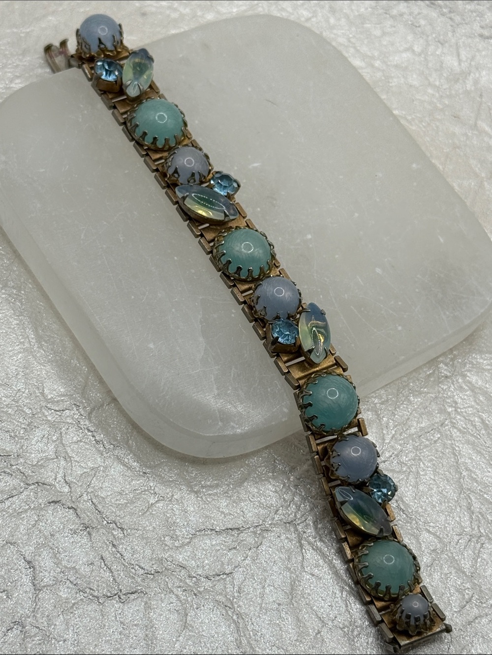 Sensational vintage MCM mermaid opalite cabachon bracelet rare piece 6.5 ⭐️ - Picture 15 of 17